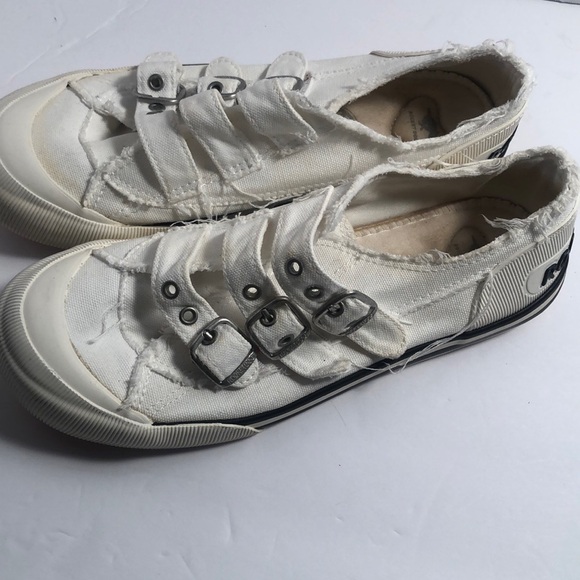 Woman’s Y2k canvas distressed slip on rocket Dog shoes - Picture 2 of 12